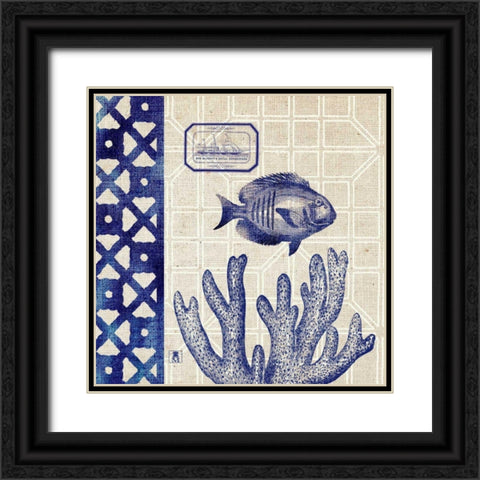 Sea Shore Square I Black Ornate Wood Framed Art Print with Double Matting by Studio Mousseau