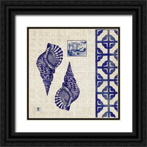 Sea Shore Square IV Black Ornate Wood Framed Art Print with Double Matting by Studio Mousseau