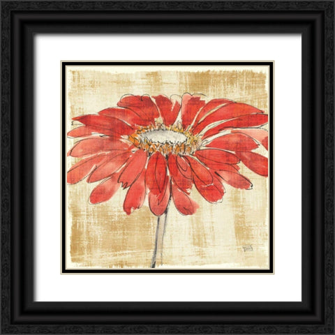 Tangerine and Grey I Black Ornate Wood Framed Art Print with Double Matting by Paschke, Chris