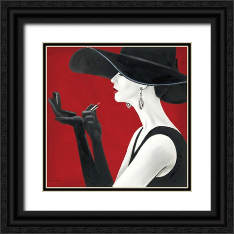 Haute Chapeau Rouge II Black Ornate Wood Framed Art Print with Double Matting by Fabiano, Marco