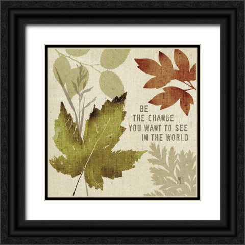 Leaves of Inspiration I Black Ornate Wood Framed Art Print with Double Matting by Studio Mousseau