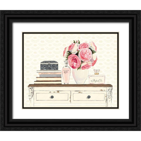Parfum Chic I Black Ornate Wood Framed Art Print with Double Matting by Fabiano, Marco