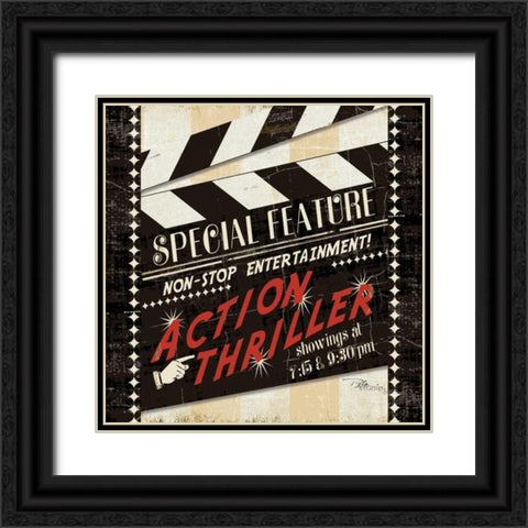 Action Thriller Black Ornate Wood Framed Art Print with Double Matting by Pela Studio