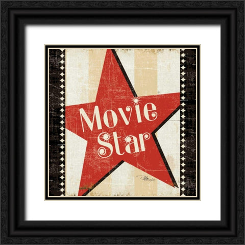 Movie Star Black Ornate Wood Framed Art Print with Double Matting by Pela Studio