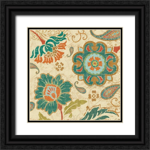 Fall Paisley III Black Ornate Wood Framed Art Print with Double Matting by Pela