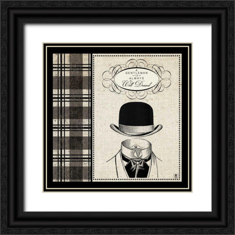 Gentleman I Black Ornate Wood Framed Art Print with Double Matting by Studio Mousseau
