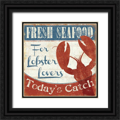 Fresh Seafood I Black Ornate Wood Framed Art Print with Double Matting by Pela Studio