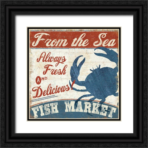 Fresh Seafood IV Black Ornate Wood Framed Art Print with Double Matting by Pela Studio