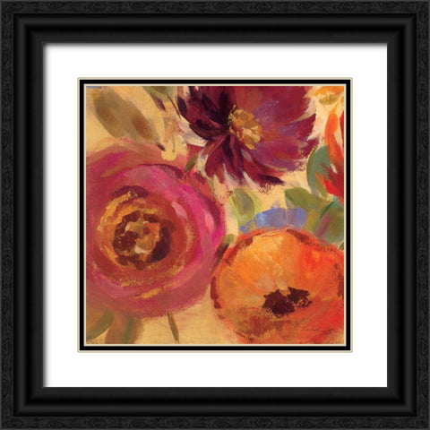 Vivid Flowers Crop I Black Ornate Wood Framed Art Print with Double Matting by Vassileva, Silvia