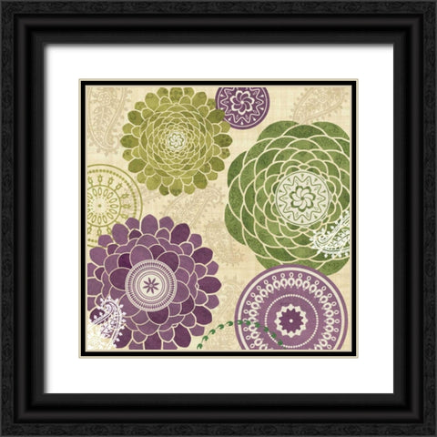Garden Melody II Black Ornate Wood Framed Art Print with Double Matting by Charron, Veronique