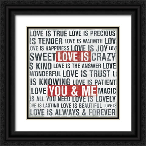 Love Is Black Ornate Wood Framed Art Print with Double Matting by Mullan, Michael