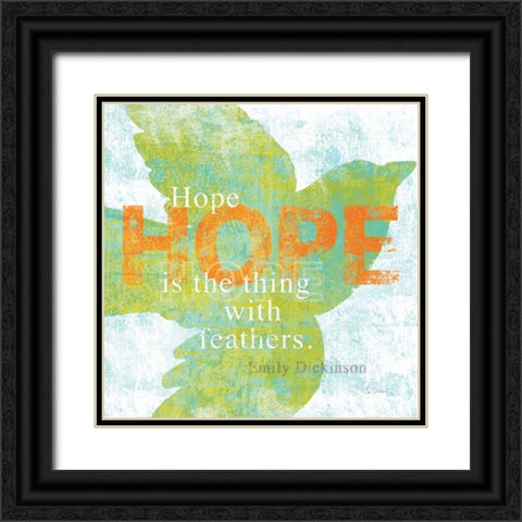 Letterpress Hope Black Ornate Wood Framed Art Print with Double Matting by Schlabach, Sue