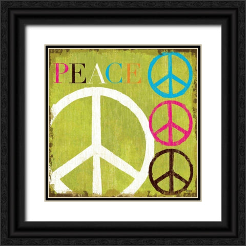 Peace Black Ornate Wood Framed Art Print with Double Matting by Mullan, Michael