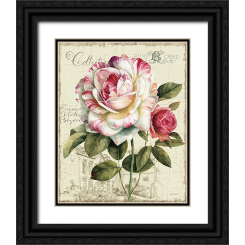 Garden View III - Rose Black Ornate Wood Framed Art Print with Double Matting by Audit, Lisa