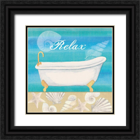 Seashells Bath I Black Ornate Wood Framed Art Print with Double Matting by Charron, Veronique