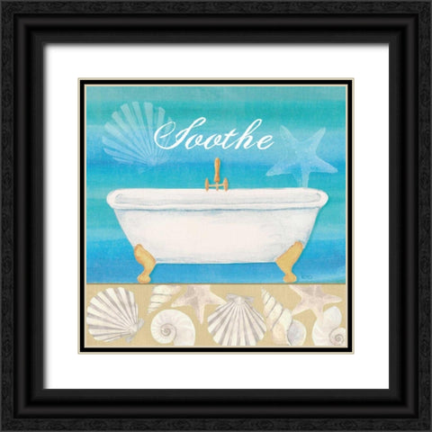 Seashells Bath II Black Ornate Wood Framed Art Print with Double Matting by Charron, Veronique
