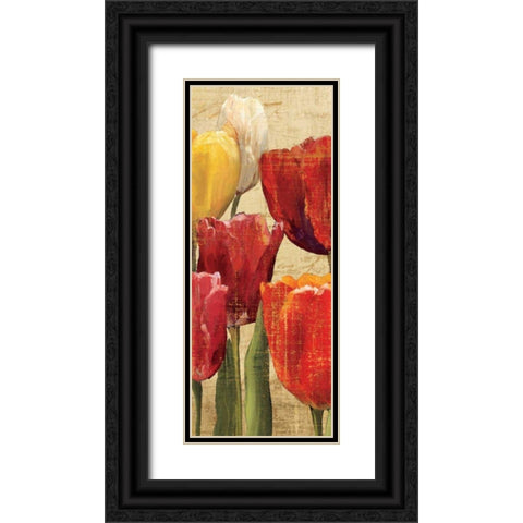 Tulip Fantasy on Cream III Black Ornate Wood Framed Art Print with Double Matting by Hageman, Marilyn