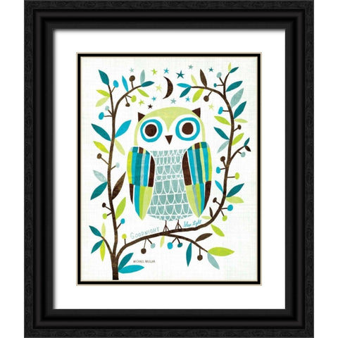 Night Owl II Black Ornate Wood Framed Art Print with Double Matting by Mullan, Michael