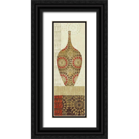 Spice Stripe Vessels Panel III Black Ornate Wood Framed Art Print with Double Matting by Wild Apple Portfolio