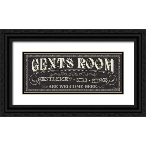 Ladies and Gents II Black Ornate Wood Framed Art Print with Double Matting by Pela Studio