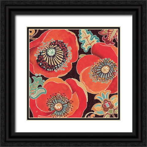 Moroccan Red V Black Ornate Wood Framed Art Print with Double Matting by Brissonnet, Daphne