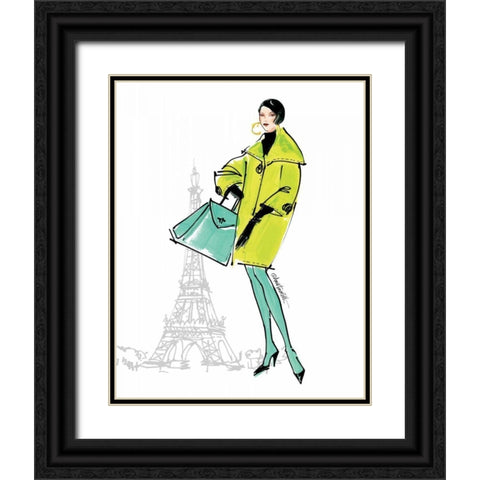 Colorful Fashion II - Paris Black Ornate Wood Framed Art Print with Double Matting by Tavoletti, Anne