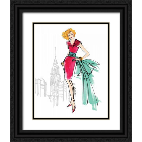 Colorful Fashion III - New York Black Ornate Wood Framed Art Print with Double Matting by Tavoletti, Anne