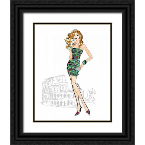 Colorful Fashion IV - Rome Black Ornate Wood Framed Art Print with Double Matting by Tavoletti, Anne