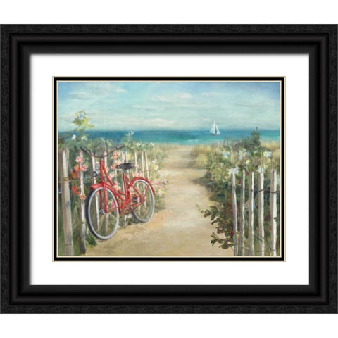 Summer Ride Crop Black Ornate Wood Framed Art Print with Double Matting by Nai, Danhui