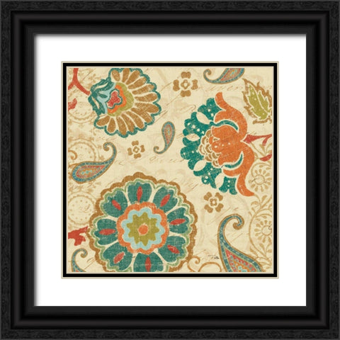 Fall Paisley II Black Ornate Wood Framed Art Print with Double Matting by Pela