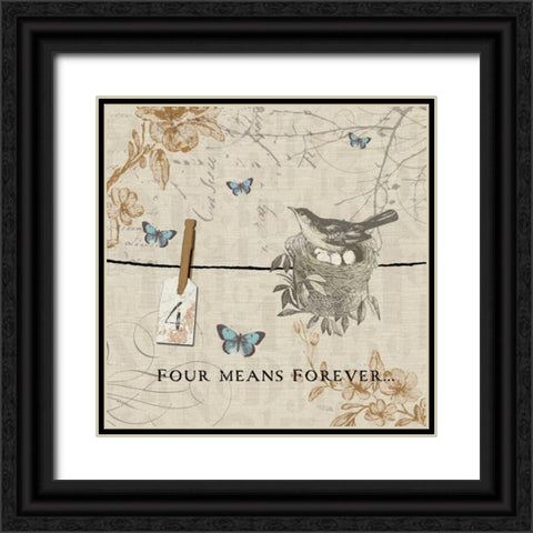 Words that Count IV Black Ornate Wood Framed Art Print with Double Matting by Pela