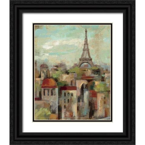 Spring in Paris II Black Ornate Wood Framed Art Print with Double Matting by Vassileva, Silvia