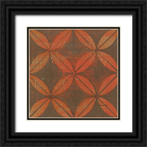 Orange Gold Ring Black Ornate Wood Framed Art Print with Double Matting by Lovell, Kathrine