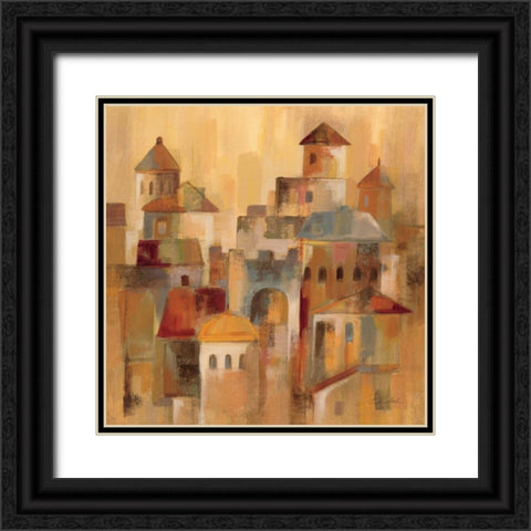 Old Town I Black Ornate Wood Framed Art Print with Double Matting by Vassileva, Silvia