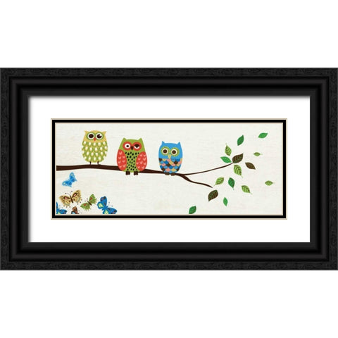 Good Night Owl Black Ornate Wood Framed Art Print with Double Matting by Wild Apple Portfolio