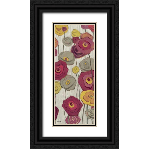 Lemongrass in Plum Panel II Black Ornate Wood Framed Art Print with Double Matting by Novak, Shirley