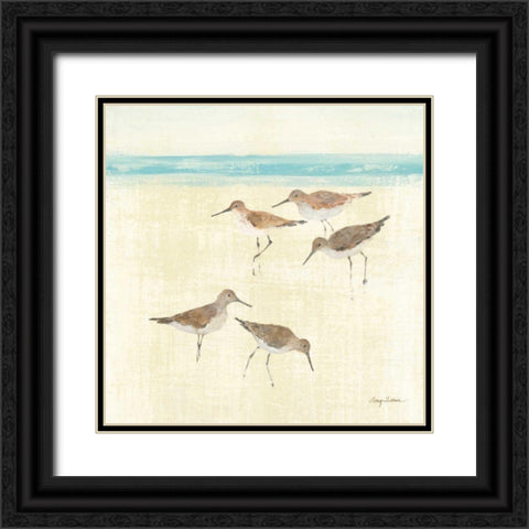 Sandpipers Square II Black Ornate Wood Framed Art Print with Double Matting by Tillmon, Avery