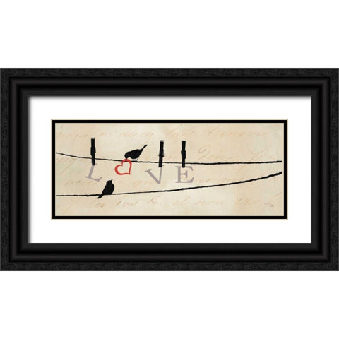 Bird at Heart II Black Ornate Wood Framed Art Print with Double Matting by Pela