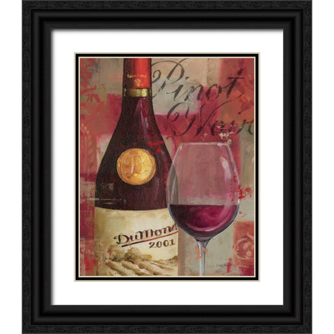 Vin Abstrait I Black Ornate Wood Framed Art Print with Double Matting by Audit, Lisa