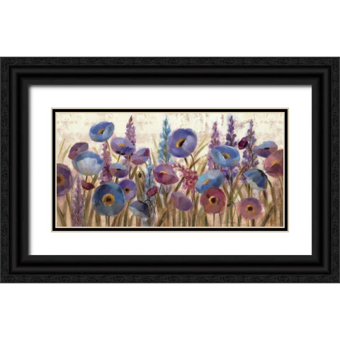 Lupines and Poppies Black Ornate Wood Framed Art Print with Double Matting by Vassileva, Silvia