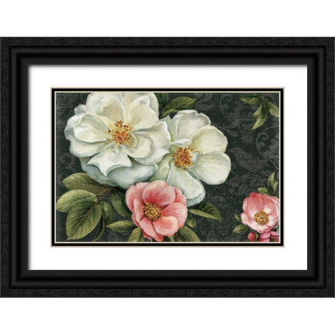 Floral Damask I Black Ornate Wood Framed Art Print with Double Matting by Audit, Lisa