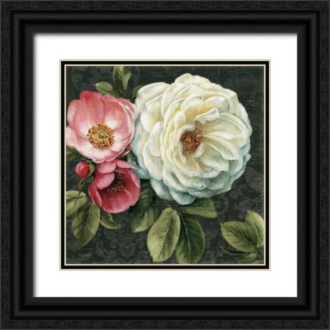 Floral Damask II Black Ornate Wood Framed Art Print with Double Matting by Audit, Lisa