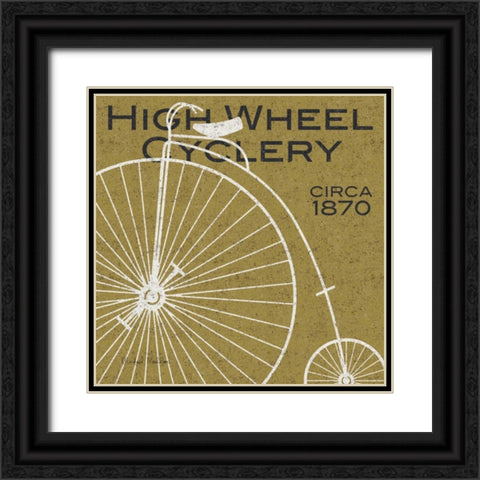 High Wheel Cyclery Black Ornate Wood Framed Art Print with Double Matting by Mullan, Michael