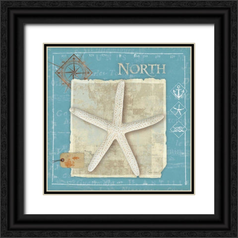 Points North Black Ornate Wood Framed Art Print with Double Matting by Aldrich, Belinda