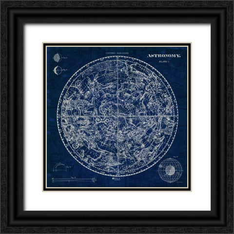 Celestial Blueprint Black Ornate Wood Framed Art Print with Double Matting by Schlabach, Sue