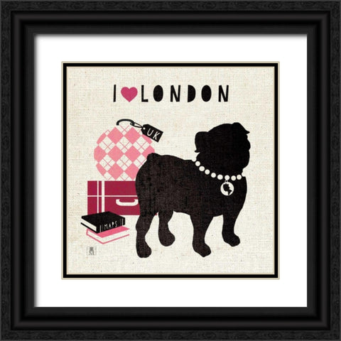London Pooch Black Ornate Wood Framed Art Print with Double Matting by Studio Mousseau