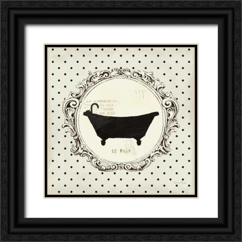 Cartouche Bath Black Ornate Wood Framed Art Print with Double Matting by Adams, Emily