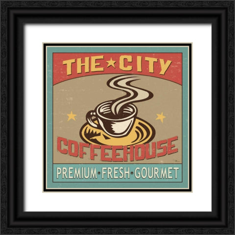 Coffeehouse I Black Ornate Wood Framed Art Print with Double Matting by Pela Studio