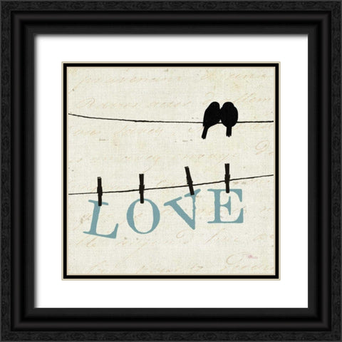 Bird Talk II Black Ornate Wood Framed Art Print with Double Matting by Pela Studio