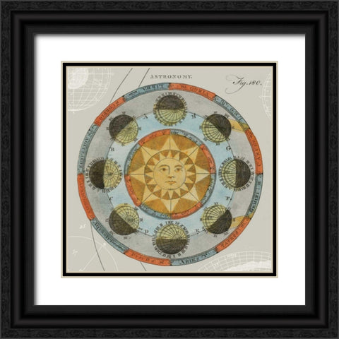 Solar Calendar Black Ornate Wood Framed Art Print with Double Matting by Schlabach, Sue